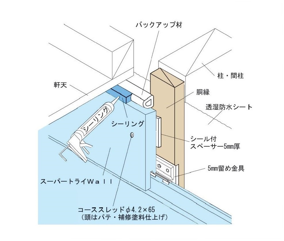 納まり詳細図 副資材 陶板壁材スーパートライwall 製品情報 三州瓦 防災瓦の株式会社鶴弥 納まり詳細図 副資材 陶板壁材スーパートライwall 製品情報 三州瓦 防災瓦の株式会社鶴弥