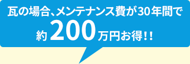 化粧スレートと比べて30年間で約230万円お得!!